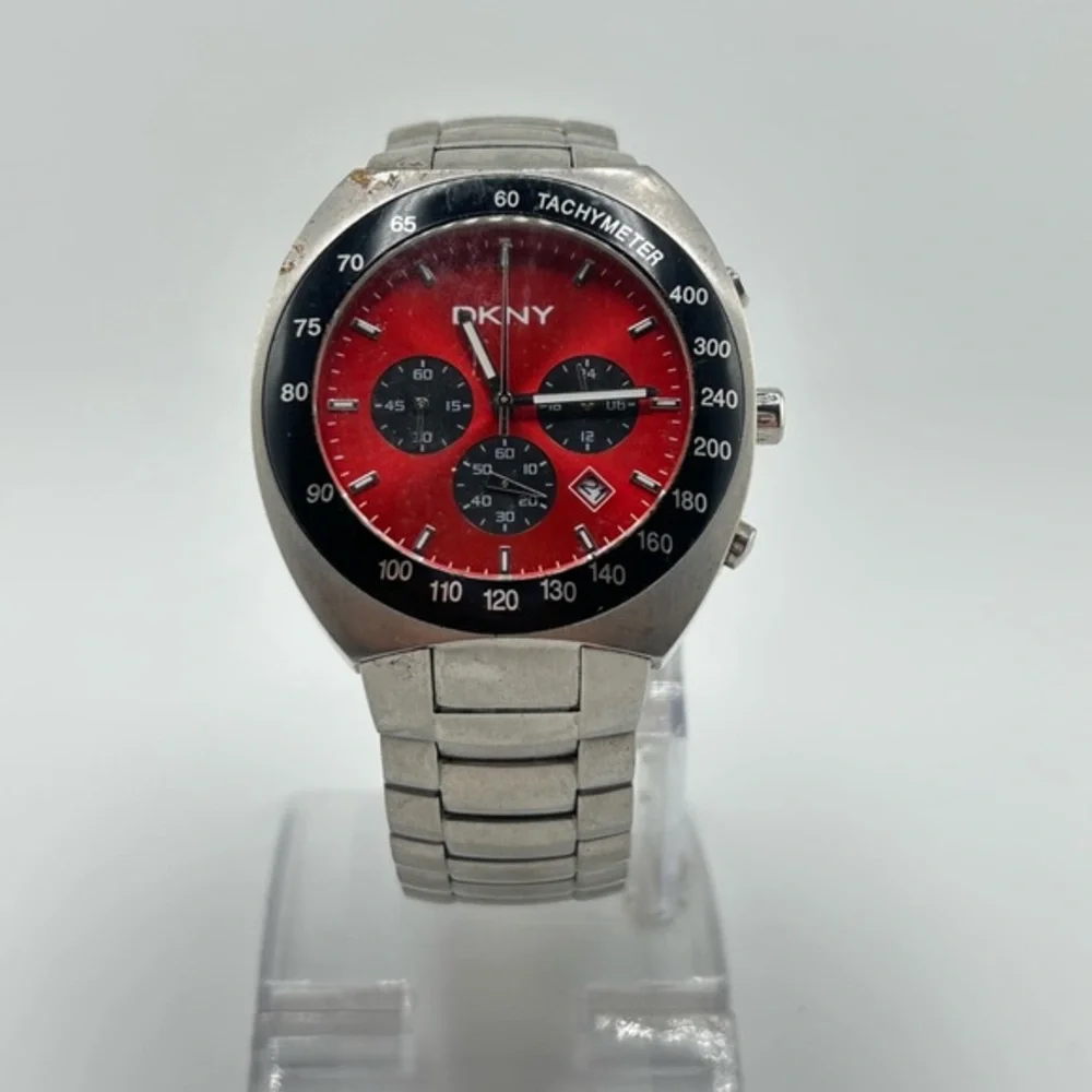 DKNY Red and Silver Chronograph 44106651 Watch #592